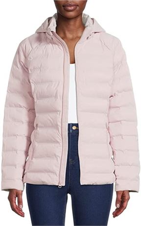 Time And Tru Packable PINK Stretch Puffer Jacket, Women’s Size SMALL