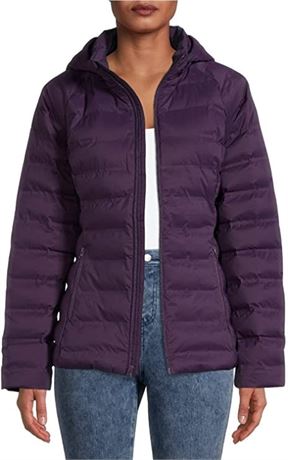 Time And Tru Packable PLUM Stretch Puffer Jacket, Women’s Size M