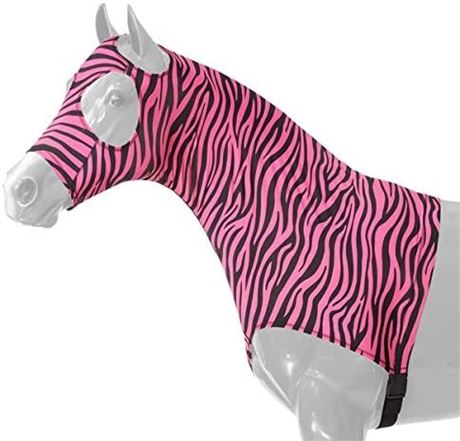 Tough-1 Horse Lycra Form Fitting Hood Mane Stay. Zipper From Chin to Chest  232